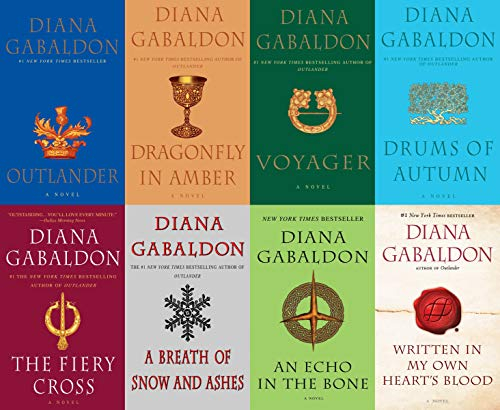 Big Size Diana Gabaldon's Outlander Series - 8 Book Trade Paperback Set (Outlander, Voyager, Dragonfly in Amber, Drums of Autumn, Fiery Cross, A Breath of Snow and Ashes, An Echo in the Bone )