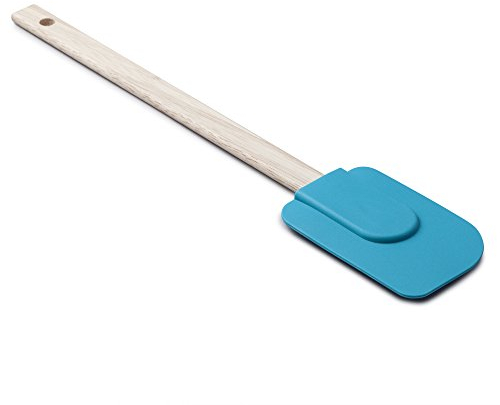 Zeal J212A Silicone Non Stick Spatula with Wood Handle (31cm) Aqua