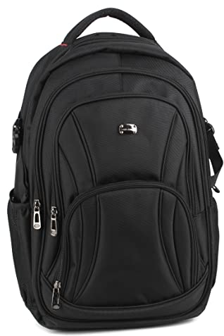 David Jones - Sac à Dos Homme Ordinateur Portable 17 Pouces - Grand Sac Travail Business Affaires Nylon Multifonction Multipoche - Cours Lycée Scolaire - Voyage Pratique Bagage Backpack - Noir