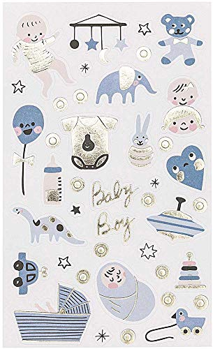 Rico Design Paper Poetry Goldfolien-Aufkleber Baby Boy, Junge