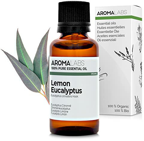 Aroma Labs - Eucalipto Limón - Aceite Esencial Orgánico - Quimiotipado y Certificado AB - 30 mL