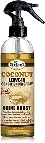 Difeel Shine Boost Leave in Conditioning Spray with 100% Pure Coconut Oil 180 millilitres (Sprays)