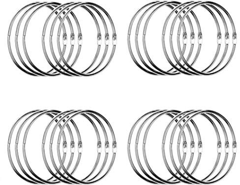 24 Pack 3 Inch Book Rings, Loose Leaf Binder Rings, Extra Large Metal Book Ring, Big Keychain Key Rings, (Silver)