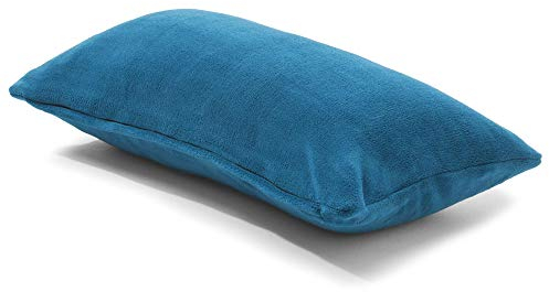 CelinaTex Xanio Dekokissen mit Innenkissen 40 x 80 cm blau Coral-Fleece Sofakissen Mikrofaser Kuschelkissen