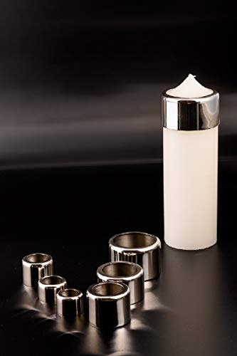 Kerzenring für Tropfschutz und Brennregeln Silber, für Kerzen Ø 5 cm Messing vernickelt, Silber