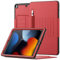 SEYMAC Funda para iPad 10,2 Pulgadas 2021/2020/2019 (9.ª/8.ª/ 7.ª Generación), Carcasa con Auto-Sueño/Estela, Ranuras para Tarjetas, Soporte Multiángulo, Portalápices, Rojo