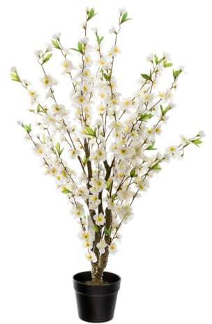 Künstlicher weißer Kirschbaum H. 100 cm - Weiß - Atmosphera