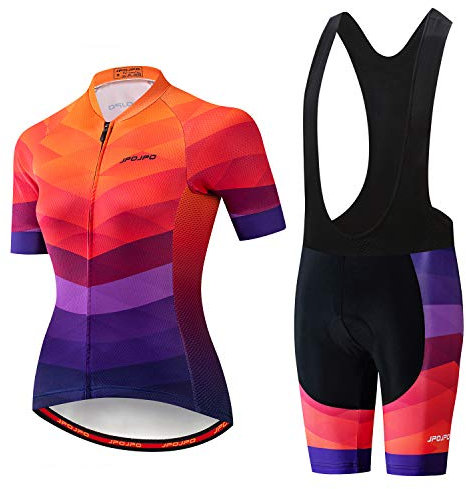 Maillot de cyclisme pour femme + cuissard rembourré à manches courtes