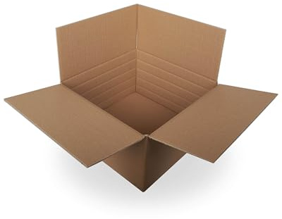 KK Verpackungen® Faltkartons | 20 Stück, 450x450x240mm, Zweiwelliger Versandkarton mit Variabler Höhe | Versandverpackung aus Stabiler 2.40 BC Wellpappe