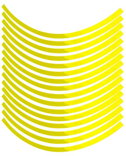 16 pezzi adesivi per ruote, auto universale per motociclette, adesivo riflettente per nastro adesivo gessato, pellicola decorativa per ruote(Giallo fluorescente)