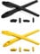PapaViva Replacement Rubber Kits Nose Pads Pieces & Earsocks for Oakley Flak 2.0 OO9295/Flak 2.0 XL OO9188 Sunglasses - Yellow + Black