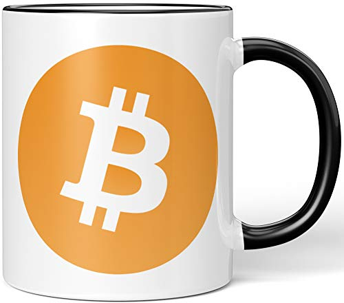 JUNIWORDS Tasse, Bitcoin Logo Symbol (1000272), Wähle Farbe, Schwarz