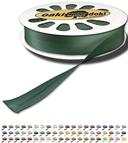 Sandras-Bastelladen Schrägband/Einfassband Satin gefalzt 20m x 20mm 412-Grün