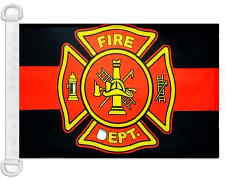AZ FLAG Bootflagge Feuerwehrmann Von Usa 45X30Cm - Us Fire Department Bootsfahne 30 x 45 Cm Marine Flaggen