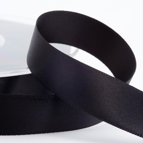 Italian Options Satinband, 16 mm breit x 25 m Rolle, Schwarz