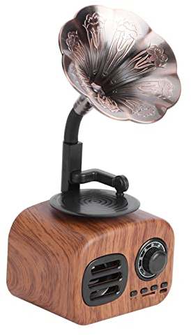 Jectse Giradischi per grammofono Giradischi Vintage Altoparlanti a Forma di grammofono Grande capacità della Batteria per la Decorazione Domestica