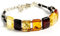 Handgefertigtes Bernsteinarmband für Erwachsene, quadratische Bernsteine, leicht verstellbar, Handgelenkgröße bis zu 19 cm