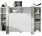 Vladon Highboard Ida, Made in Germany, Anrichte mit 12 Fächern, Korpus in Weiß matt, Blenden in Beton Oxid Optik (149 x 101 x 34 cm) | Große Farbauswahl