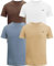 JRC Just Royal Clothing Pack of 4 Mens Short Sleeve Crewneck T-Shirts, Casual Round Neck Tops (Sheep Skin, Stone Blue, White, Cocoa Brown, 3XL)