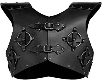 Andracor Handgefertigter mystisch verzierter Brustschutz aus Leder - Hexer - Kostüm-Zubehör für LARP, Mittelalter, Cosplay & Fantasy