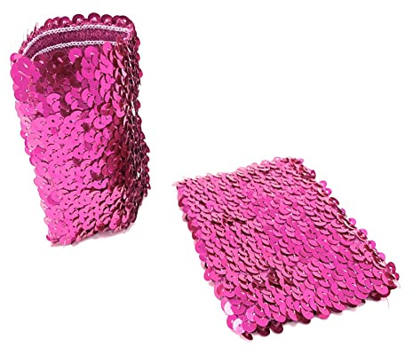 Cadoline Paire de bracelets de déguisement en polyester à paillettes pour femme 16 x 10 cm