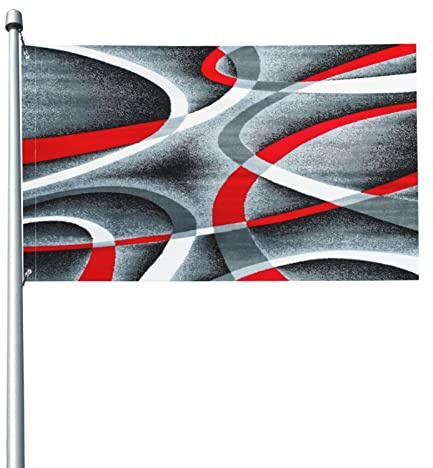 Graue schwarze rote weiße Streifen-Flagge, Fahnen-Flaggen für Hauptdekoration im Freien, kundenspezifische dekorative Fahnen 152x90 cm