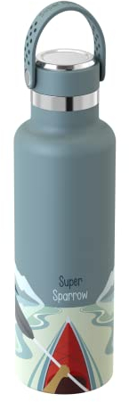Super Sparrow Ultralight Water Bottle Stainless Steel 18/10 - 500ml - Insulated Metal Water Bottle - Standard Mouth Flex Lid - BPA Free - Flask for Gym, Travel, Sports