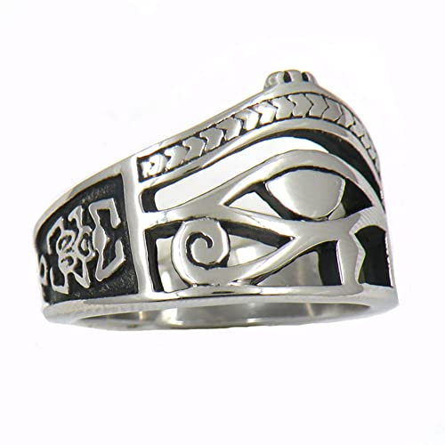 MAYIYAHO Vintage Männer Frauen silbigFarbe ägyptisches Auge des Horus Ankh Kreuz symbolische Ringe Ägypten Amulett Schmuck Geschenk