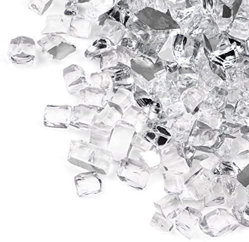 GASPRO 9 kg klares Feuerglas für Feuerstelle, Tisch, reflektierendes Gaskamin, Glassteine, wunderschön, 1,27 cm