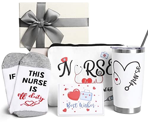 Nurse Gift Box for Women - Nurse Appreciation Gift - Nurse Graduation, Thank You Gift for Nurse Week - Nursing School, Nurse Practitioner, Nurse Christmas Gifts - Wine Tumbler Gift Set for Nurse
