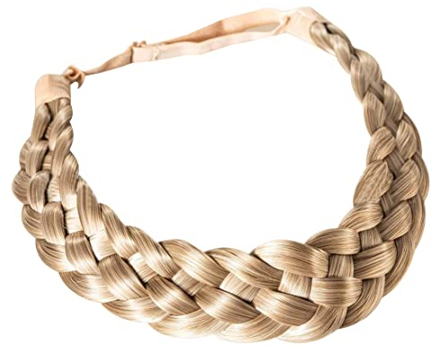 1 Stück Haarverlängerungen geflochtene Haarverlängerungen verstellbares Stirnband elastisches elastisches Haarteil Damen Schönheit Zubehör hellblond