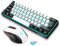 Snpurdiri Combo de teclado y mouse inalámbricos para juegos de 2.4 G, incluye mini teclado retroiluminado RGB 60% de sensación comercial, ergonómico y vertical pequeño mouse inalámbrico (blanco y