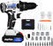 21V Cordless Drill Set with 1.5AH Lithium-ion Batteries & Fast Charger, Home Power Drill 3/8 Keyless Chuck, 400 in-lb Torque, 2 Speed, 25+1 Torque Setting, 29pcs Drill/Driver Bits, White