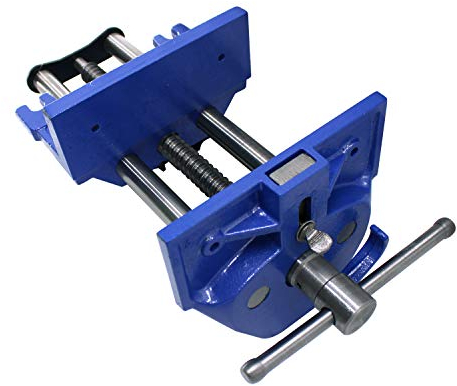 HFS (R) 17,8 cm Schnellspanner-Schraubstock für Holzbearbeitung, robuste Gusseisenkonstruktion mit verstellbarem Frontanschlag