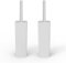 Top-spring 2 Pack Toilet Brush, Closed Toilet Brushes & Holders Set - Plastic Square Barrel, White Toilet Brush and Holder, Hygienic Toilet Cleaner Brush