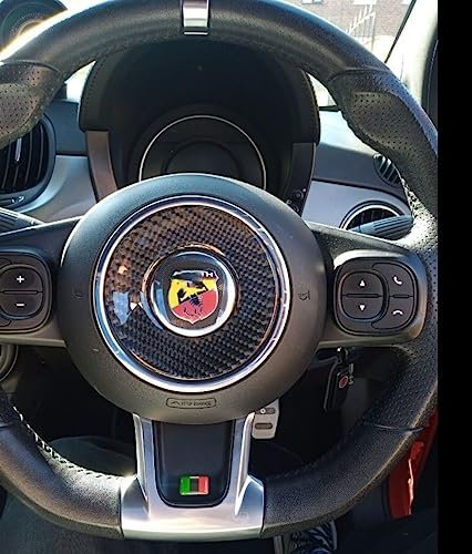 Adesivo per volante in vera fibra di carbonio epossidica 3D per Fiat 500 Abarth 2008-2021