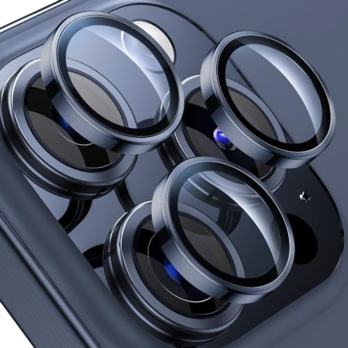 WSKEN für iPhone 15 Pro Max/iPhone 15 Pro Kameraschutz - 9H Härte Kratzfest Blasenfrei, HD Gehärtetes Kamera Metallglas Panzer Schutz Glas Displayschutz Folie,Handyhülle Freundlich,Desert Titanium