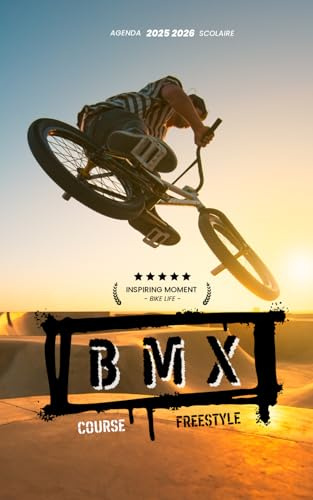Agenda Scolaire BMX: Journalier - Daté - Une page par jour - Freestyle Race Course Sport - École Primaire Collège Lycée Étudiant Sportif Entrainement Garçon Ado - Petit format A5 Poche Pratique