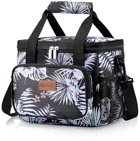 Lifewit 9L Kühltasche klein unterwegs, Isolierte Cooler Bag Lunchtasche faltbar für Herren und Damen, wasserdichte Thermotasche Umhänge für Essen, Bier, Medikamente, Arbeit, Strand, Reise, Blumig Tot