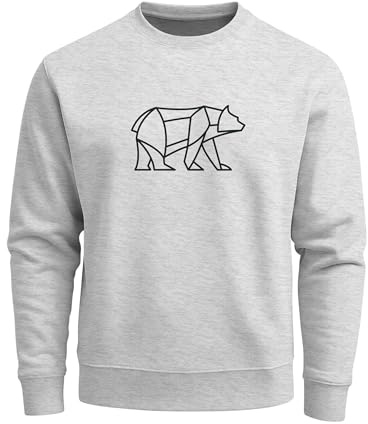 Neverless® Sweatshirt Herren Bär Geometrie Tier Motiv Polygon Design Rundhals-Pullover Otdoor Fashion Streetwear