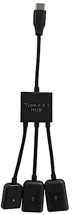 Gadpiparty Cavo Hub Type-c Otg Mini Cavo Usb Multiplo Portatile Per Smartphone e Tablet Nero