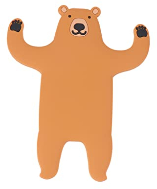 OFFSCH 3pcs Self Adhesive Bear Wall Hooks Soft Hooks for Wall Decor No Drilling Required