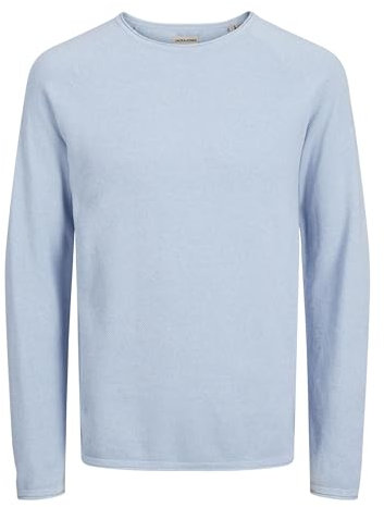 JACK & JONES Jjehill Knit Crew Neck Noos, Suéter Hombre, Azul Cachemira. Detalle: Twist, L