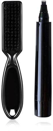 2 Kit de Bolígrafo de Relleno para Barba, Relleno de Lápiz de Barba para Hombres con Cepillo, Impermeable y Duradero, Kit de Bolígrafo Relleno de Barba para Bigotes y Cejas