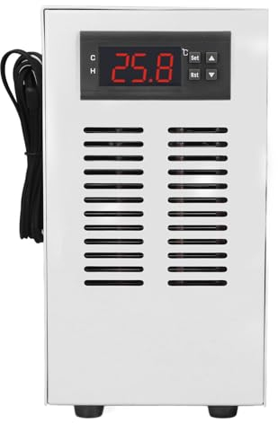 72 W Wasserkühler für Aquarien, Aquarium-Kühler, 3 L/min, Geräuscharmes Elektronisches Kühlsystem, Intelligente Steuerung, Geeignet für Heim- und Kleine Aquarien (EU-Stecker)
