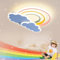 LUCKINHAND Led Kinder Deckenleuchte Wolken Regenbogen Deckenleuchte dimmbar mit Fernbedienung,Nachtlicht Funktion Kinderzimmer Schlafzimmer Wohnzimmer Junge Mädchen Schlafzimmer rosa Deckenlampe 45cm
