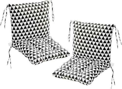 Eivdru 40X80cm 2 Stück Stuhlkissen mit Rückenteil Sitz, Niedriglehner Auflage Polsterauflage Gartenstuhl, Rückenkissen mit Bänder, Polsterauflage Auflage für Stühle/Bänke in Haus und Garten Sitzkisse