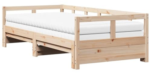 vidaXL Tagesbett Ausziehbar mit Matratzen 80x200 cm Massivholz Kiefer, Tagesbett ausziehbar, Schlafsofa, Gästebett, Tagesbetten ausziehbar, Tagesbett