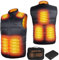 Gilet Chauffant Électrique Avec Batterie 10000mAh Veste Chauffante Homme Sans Manche Ultraléger 8 Zones Réchauffeurs (FR/ES, Alpha/lettres, M, Taille normale, Taille normale, Noir)
