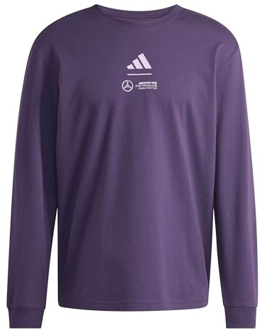 adidas Herren Mercedes - AMG Petronas Formula ONE Team Premium Woven Tee Long Sleeve Men, Aurora Plum, L